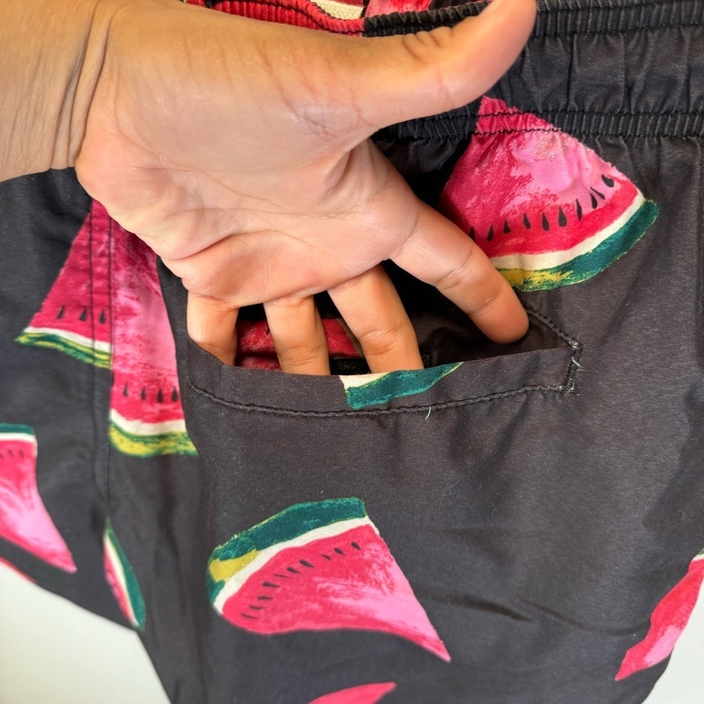 H&M men's watermelon print swim shorts surfboard trunks pockets mesh liner small - Picture 10 of 11